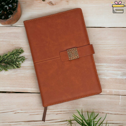 Brown Antique Magnetic Closure Diary