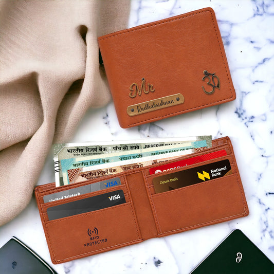 Customized Vegan Leather RFID Protected Name Wallet